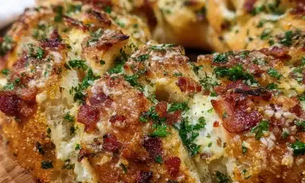 Cheesy Bacon Stuffed Garlic Bread Wreath – A Delightfully Divine Holiday Appetizer