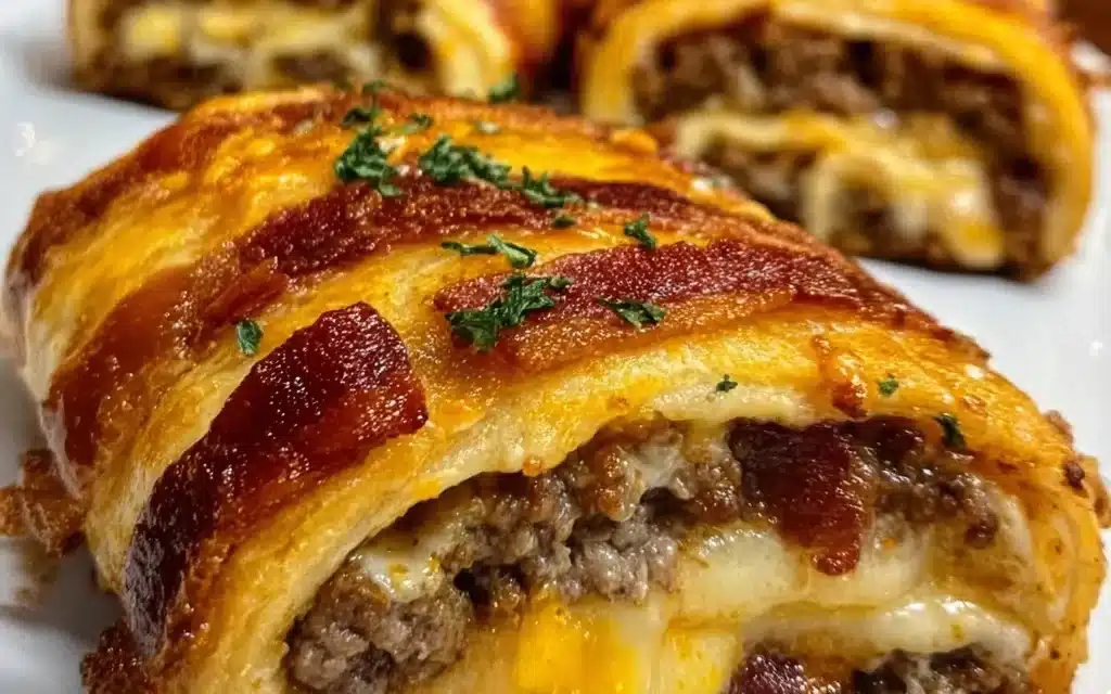 Garlic Butter Bacon Cheeseburger Rollups: A Quick and Tasty Treat