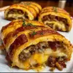 Garlic Butter Bacon Cheeseburger Rollups