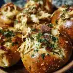 Garlic Butter Bacon Ranch Chicken Pretzel Bombs
