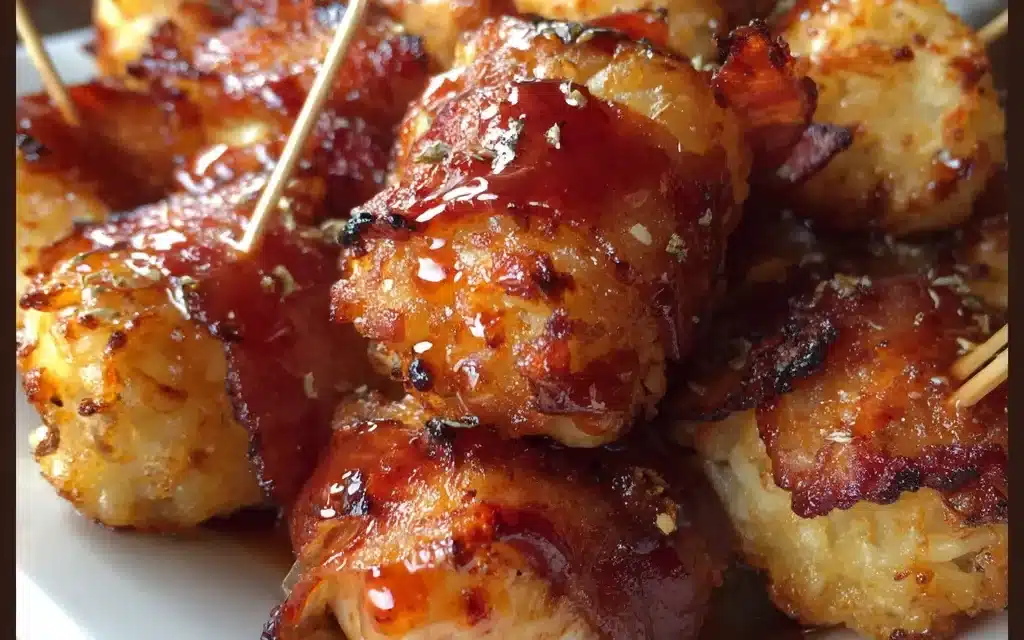 Honey Sriracha Chicken Bacon Tater Bombs