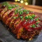 Whiskey BBQ Meatloaf with Bacon Blanket