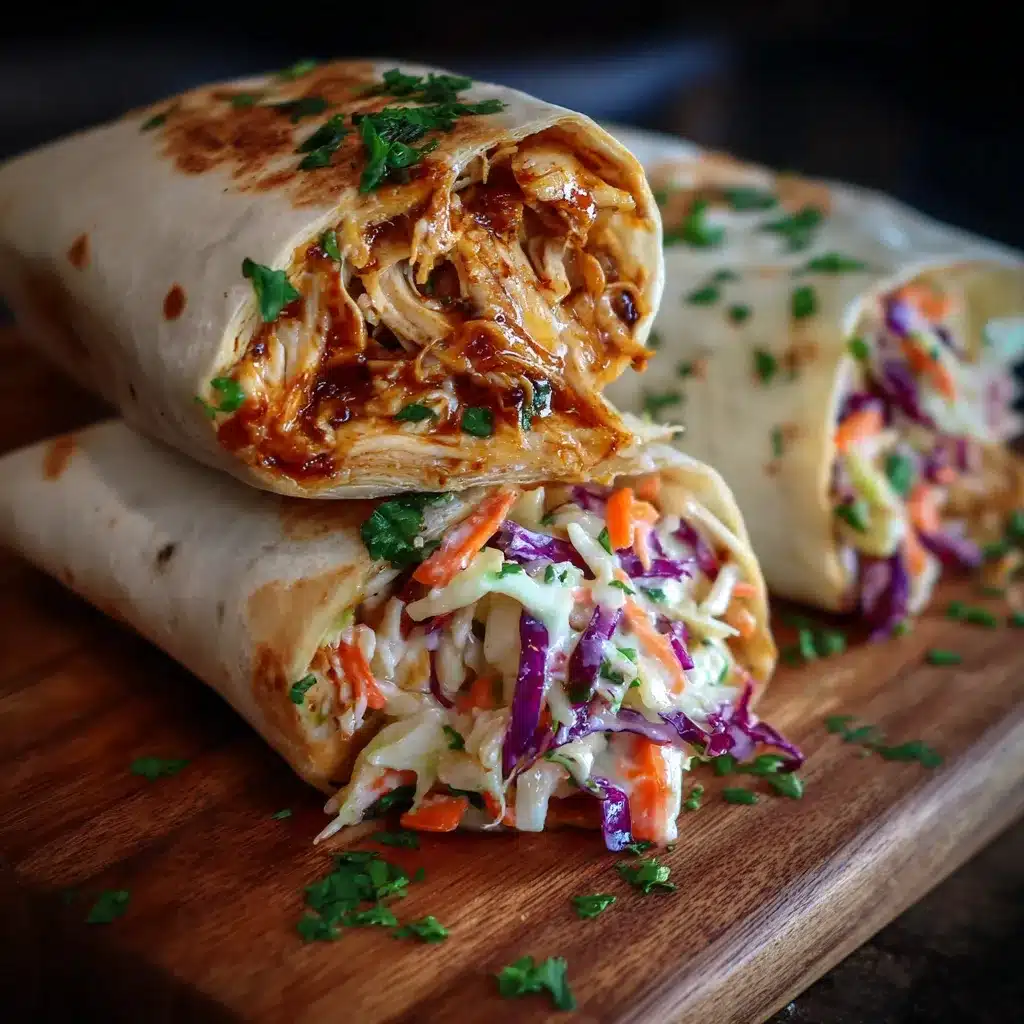 BBQ Chicken Coleslaw Wraps