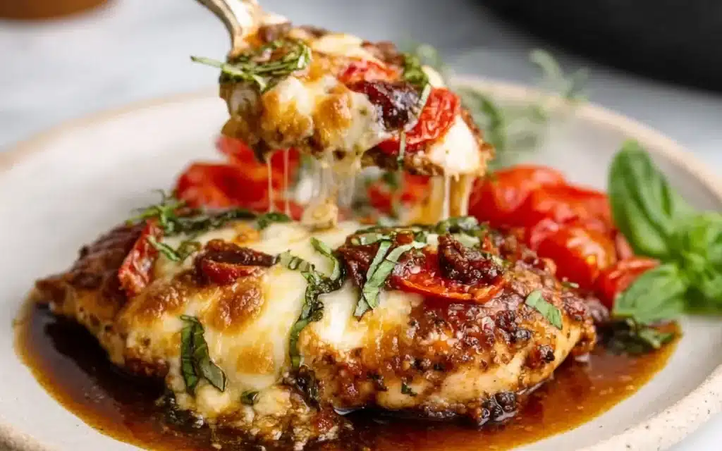 Balsamic Baked Chicken Breast with Mozzarella Cheese: A Quick and Delicious Dinner
