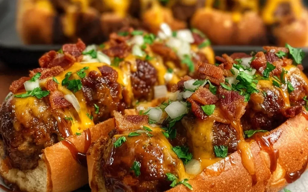 Bourbon BBQ Bacon Cheeseburger Meatball Subs: A Delightful Handheld Feast