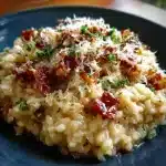 Caramelized Onion, Bacon, and Parmesan Risotto