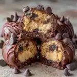 Chocolate Chip Cookie Dough Brownie Bombs