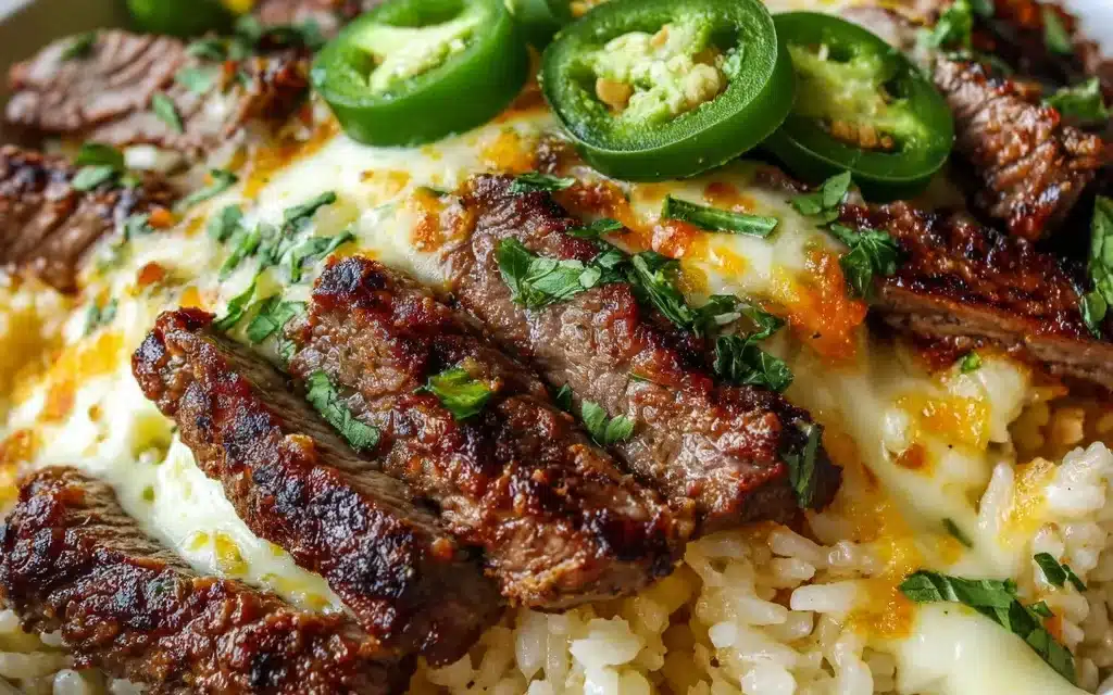 Creamy Queso Rice with Juicy Steak Strips: A Foolproof 30-Minute Meal