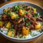 Crockpot Chipotle Pineapple Pot Roast Bowls