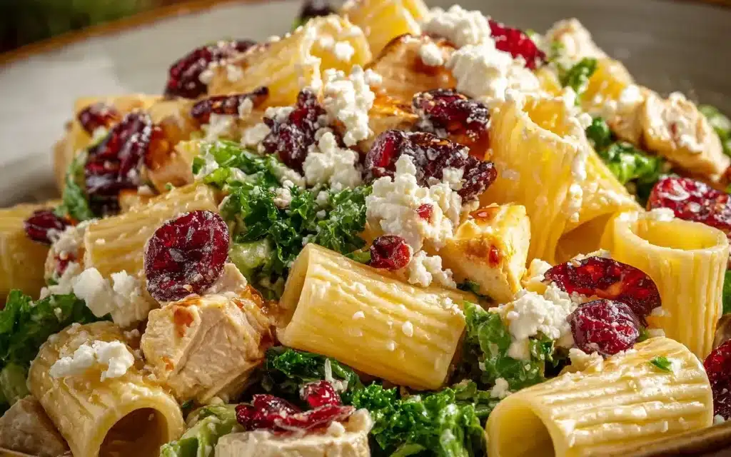 Feta & Cranberry Rigatoni Salad with Lemon Vinaigrette: A Delightful 5-Minute Meal