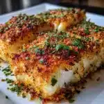 Garlic Parmesan Crusted Halibut