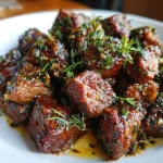 High Protein Slow Cooker Garlic Butter Beef Bites