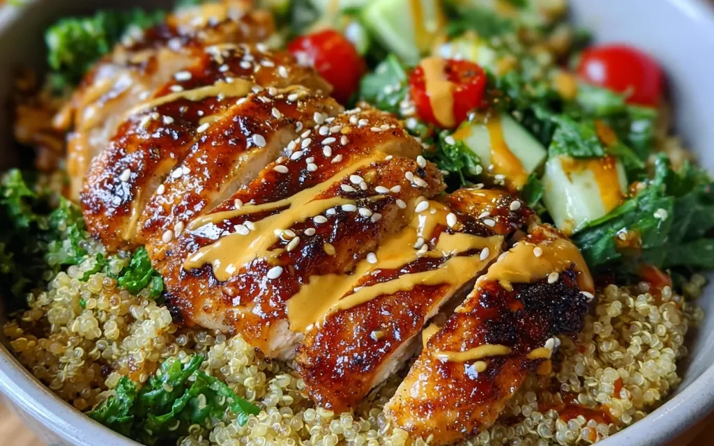 Honey Mustard Chicken Quinoa Bowl: A Delightful Family-Style Meal