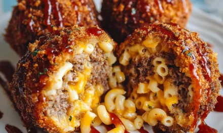 Mac ‘n’ Cheese Stuffed Meatball Bombs With BBQ Drizzle – A Delicious Twist on a Classic Comfort Food