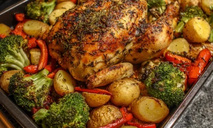 One-Pan Herb Roasted Chicken with Potatoes, Peppers & Broccoli – A Delightful 30-Minute Meal