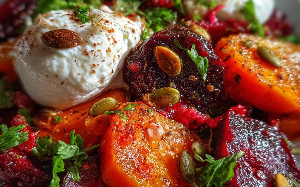 Roasted Beets and Carrots Salad with Burrata: A Heavenly 20-Minute Delight