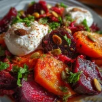 Roasted Beets and Carrots Salad with Burrata