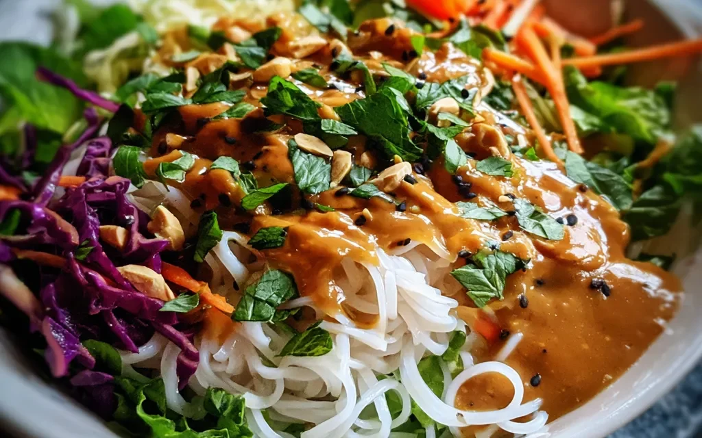 Spring Roll Salad with Peanut Dressing: A Refreshing & Flavorful Meal