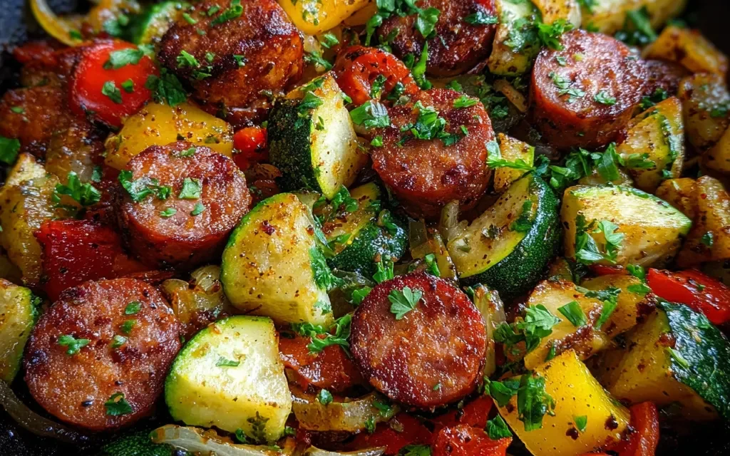 Delicious 30-Minute Summer Sausage Skillet With Andouille