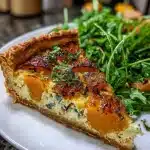 Butternut Ricotta Tart With Fiery Rocket Salad