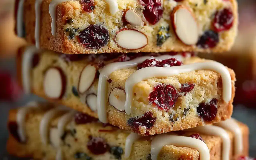 Cranberry Almond Glazed Shortbread – A Quick and Easy Holiday Treat