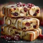 Cranberry Almond Glazed Shortbread