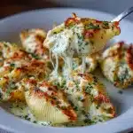 Garlic Butter Chicken Alfredo Stuffed Shells