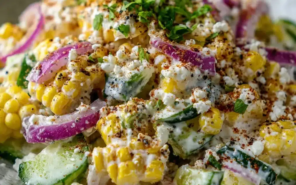 Street Corn Creamy Cucumber Salad: A Refreshing Summer Delight