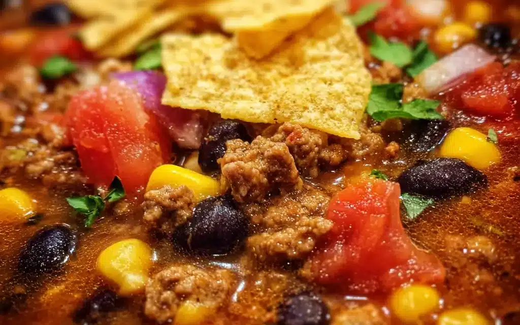 Authentic Taco Soup With Ground Beef – A Quick & Easy Weeknight Dinner