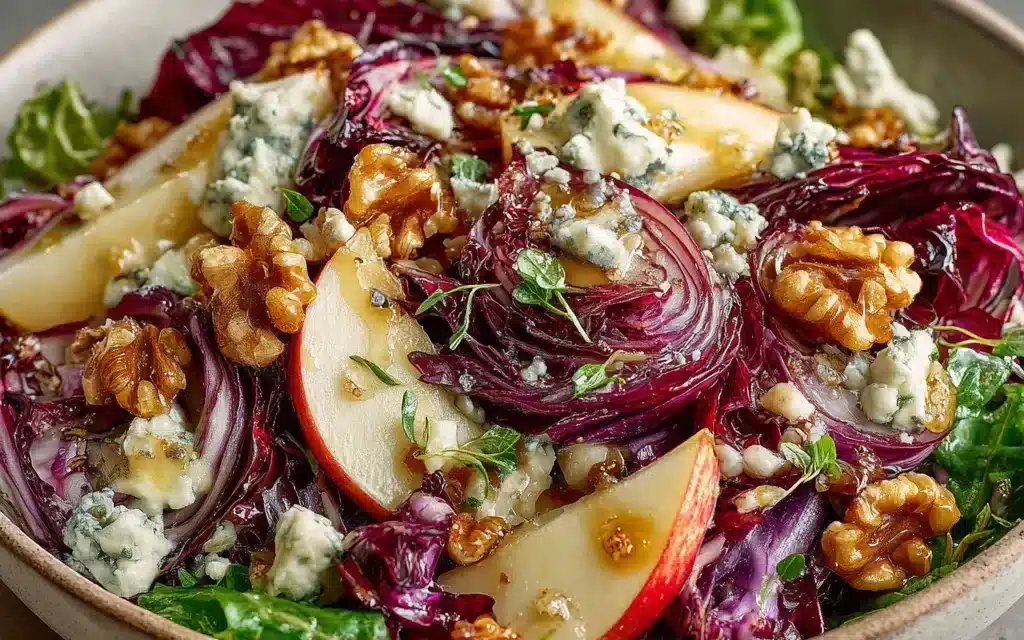 Tangy Apple And Radicchio Salad With Maple-glazed Walnuts And Gorgonzola – An Unforgettable Flavor Explosion