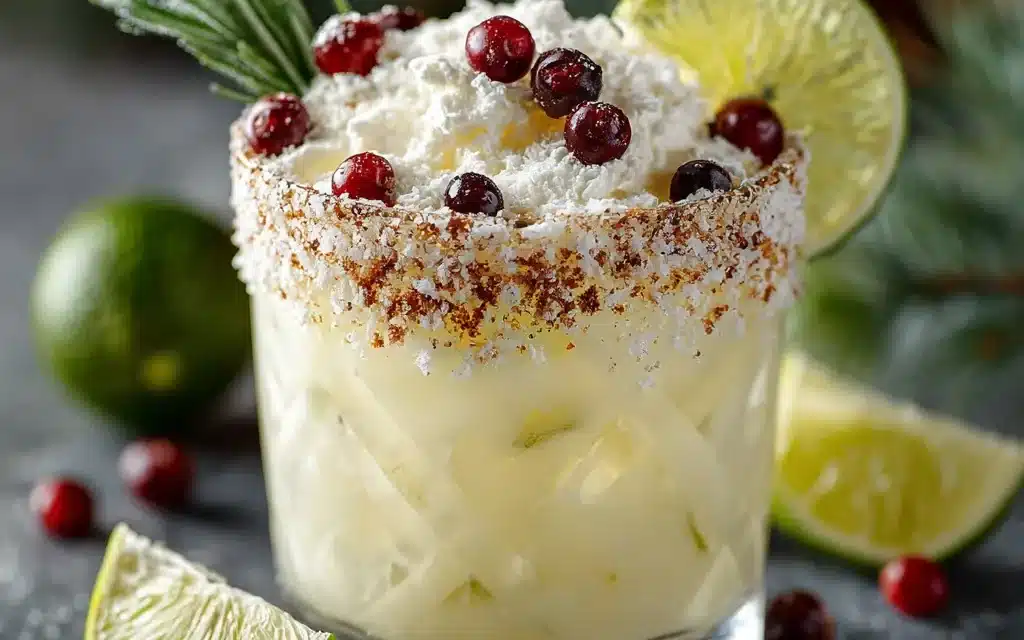 Refreshing White Christmas Margarita for the Holidays