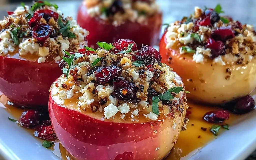 Baked Apples with Feta, Honey, and Cranberries