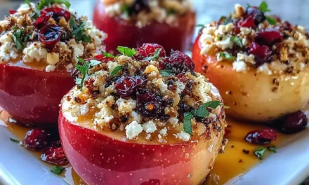 Baked Apples with Feta, Honey, and Cranberries