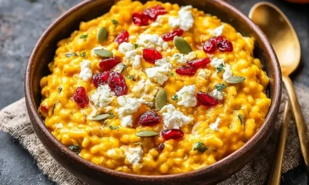 Baked Pumpkin Goat Cheese Risotto: A Cozy, Creamy Delight