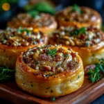 Blue Cheese, Walnut and Thyme Pull Apart Puff Pastry Twirl