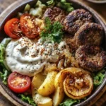Burger Bowls with Caramelized Onion Aioli