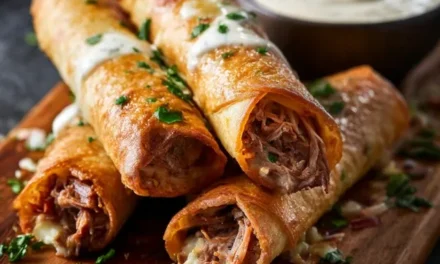 Cheesy Pulled Pork Taquitos with Chipotle Ranch Dressing – A Quick and Delicious Meal