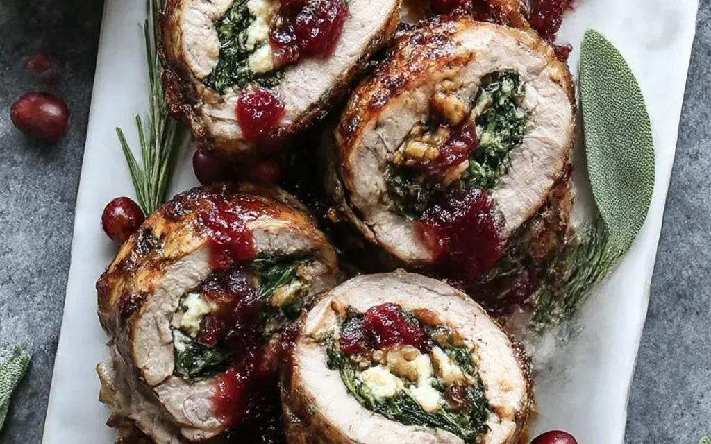 Christmas Stuffed Pork Tenderloin with Delicious Filling