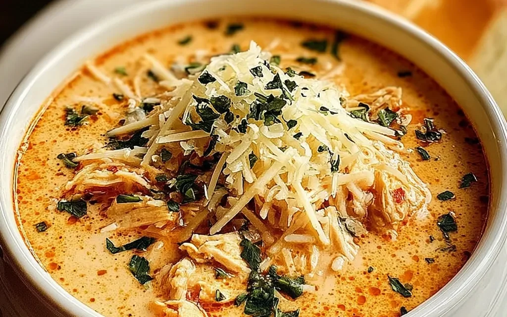 Crock Pot Creamy Chicken Parmesan Soup – A Comforting and Flavorful Family Favorite