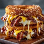 Donut Grilled Cheese With Bacon Maple