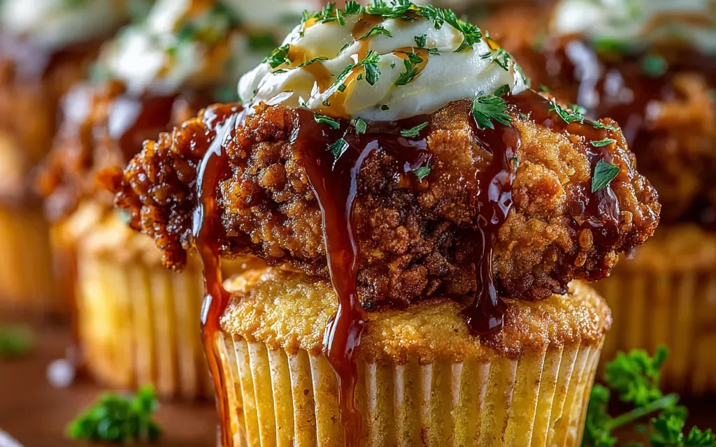 Fried Chicken, Cornbread and Mashed Potato & Gravy Cupcakes – A Delightful Twist on Classic Comfort Foods