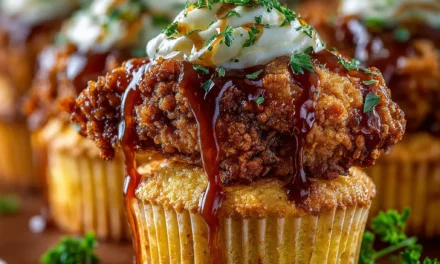 Fried Chicken, Cornbread and Mashed Potato & Gravy Cupcakes – A Delightful Twist on Classic Comfort Foods
