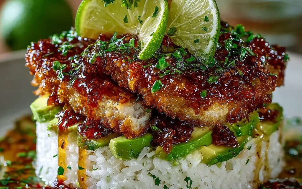 Honey Lime Chicken & Avocado Rice Stack – A Scrumptious Weeknight Meal