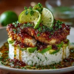 Honey Lime Chicken & Avocado Rice Stack