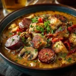 Oktoberfest Stew With Lager and Smoked Sausage