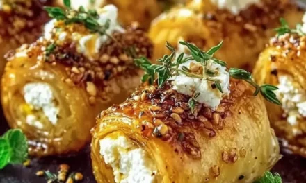 Oven Fried Feta Rolls with Chili Honey
