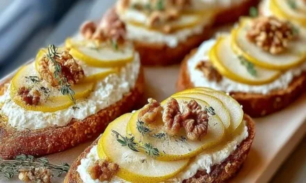 Pear Walnut and Goat Cheese Bruschetta: A Scrumptious Appetizer in Minutes
