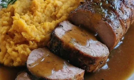 Pork Tenderloin with Apple Cider Glaze and Sweet Potato Mash – A Delicious 30-Minute Meal
