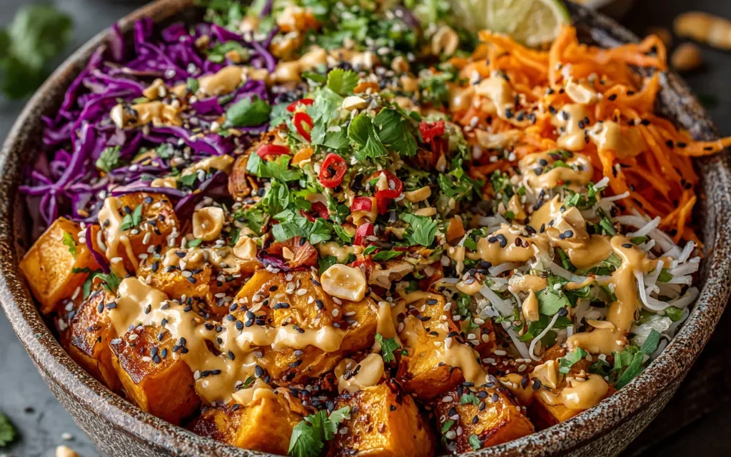 Thai Peanut Sweet Potato Buddha Bowl: A Scrumptious Weeknight Delight