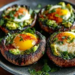 Avocado & Egg Stuffed Mushrooms